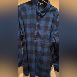 Women’s flannel in blue plaid